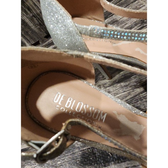 DE BLOSSUM Womens Shoes Heels Metallic Silver Stiletto Platform VICE Size 8.5 - Picture 6 of 7